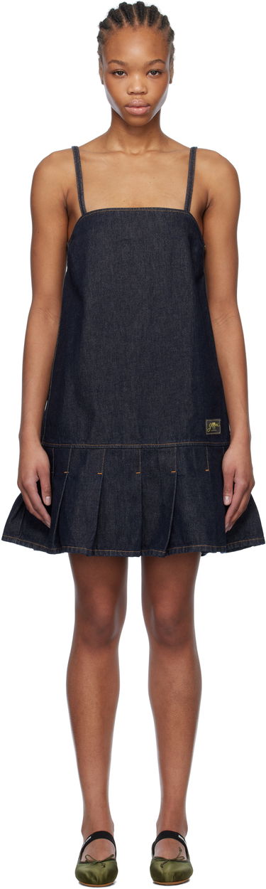 Pокля GANNI GANNI Denim Pleated Mini Dress Синьо | J1622, 0
