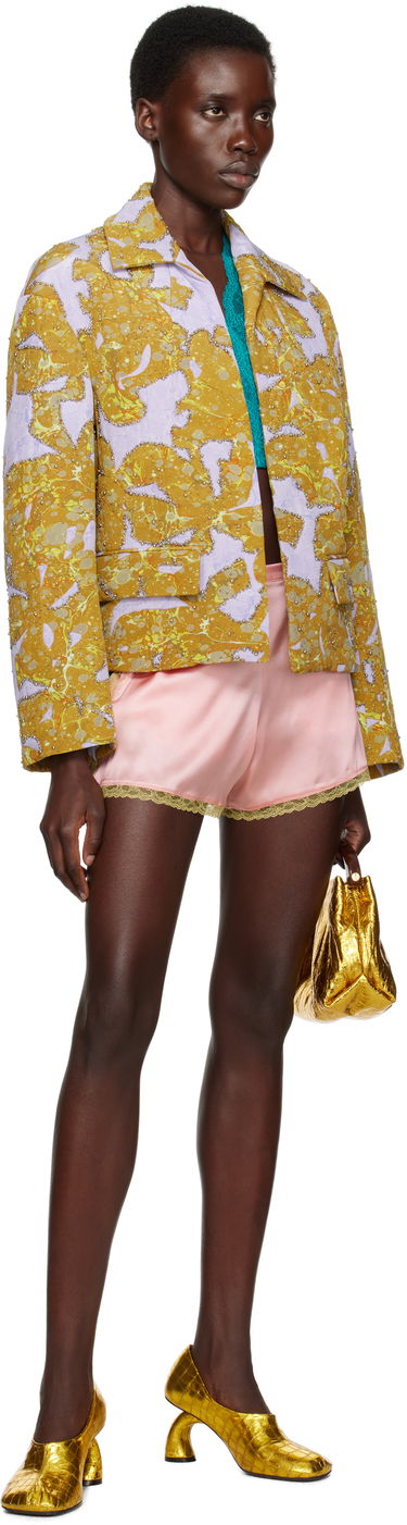 Къси панталони Dries Van Noten Dries Van Noten Silk Lace Trim Mini Shorts Розово | 251-010911-1032, 3