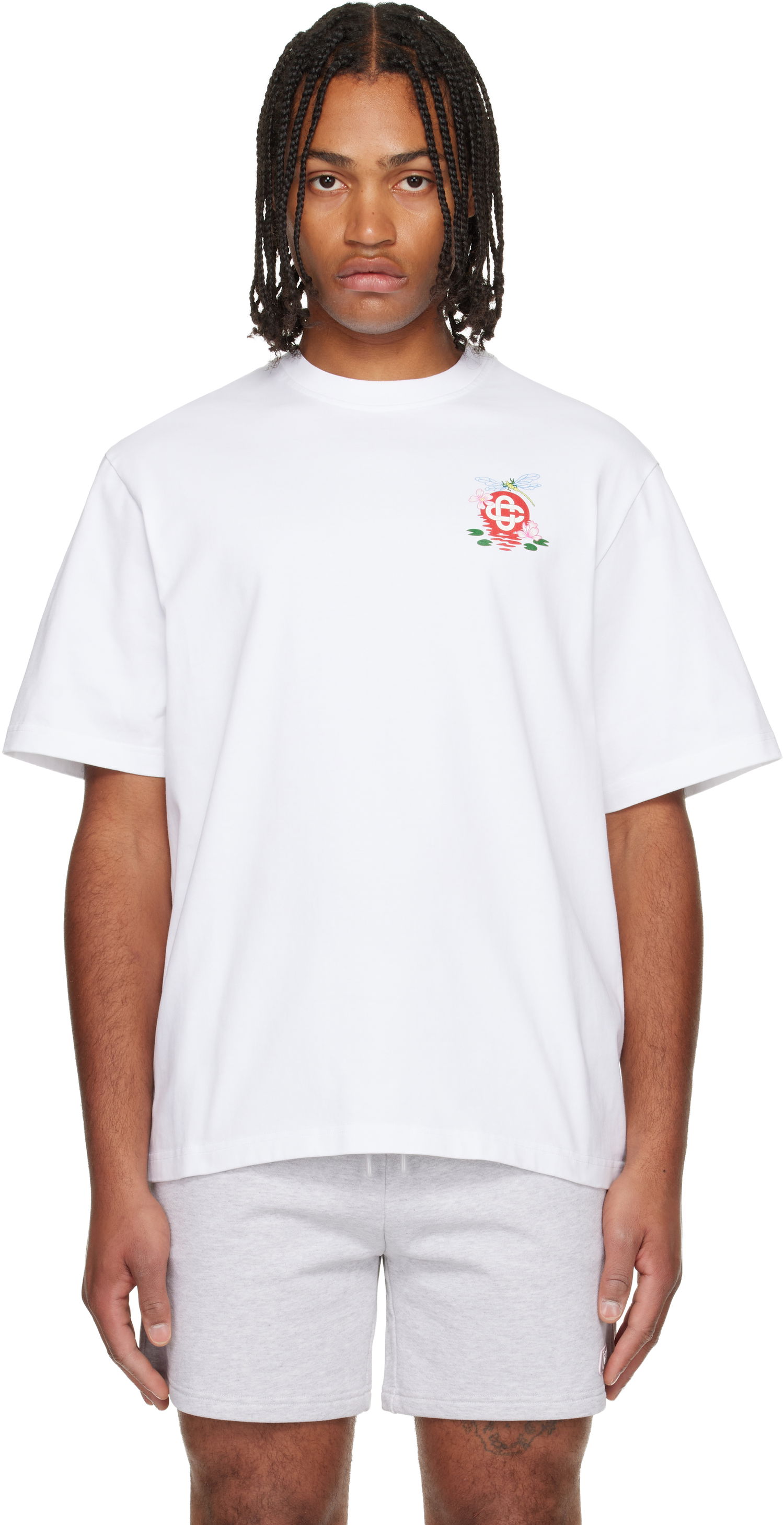 Тениска Casablanca Casablanca Dragonfly Floral Oversized Short Sleeve T-shirt Бяло | M-AW25-JTS-044-08, 0