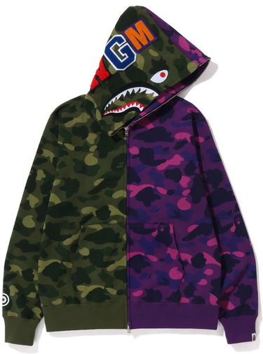 Суитчър BAPE Bape Color Camo Shark Full Zip Hoodie Green/Purple Многоцветен | 001ZPI801017M-GRN, 0