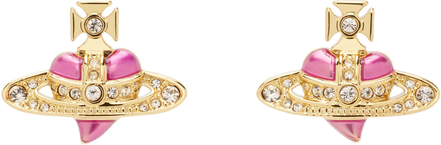 Обеци Vivienne Westwood Diamante Heart Orb Stud Earrings Металик | 6201033K-02R927-, 0