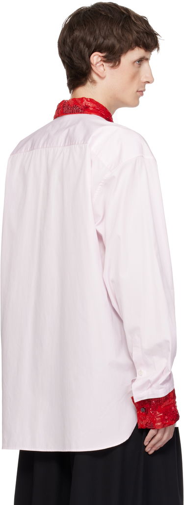 Риза Dries Van Noten Dries Van Noten Long-Sleeve Sequins Collar and Cuffs Button-Up Shirt Розово | 252-020739-2240, 2