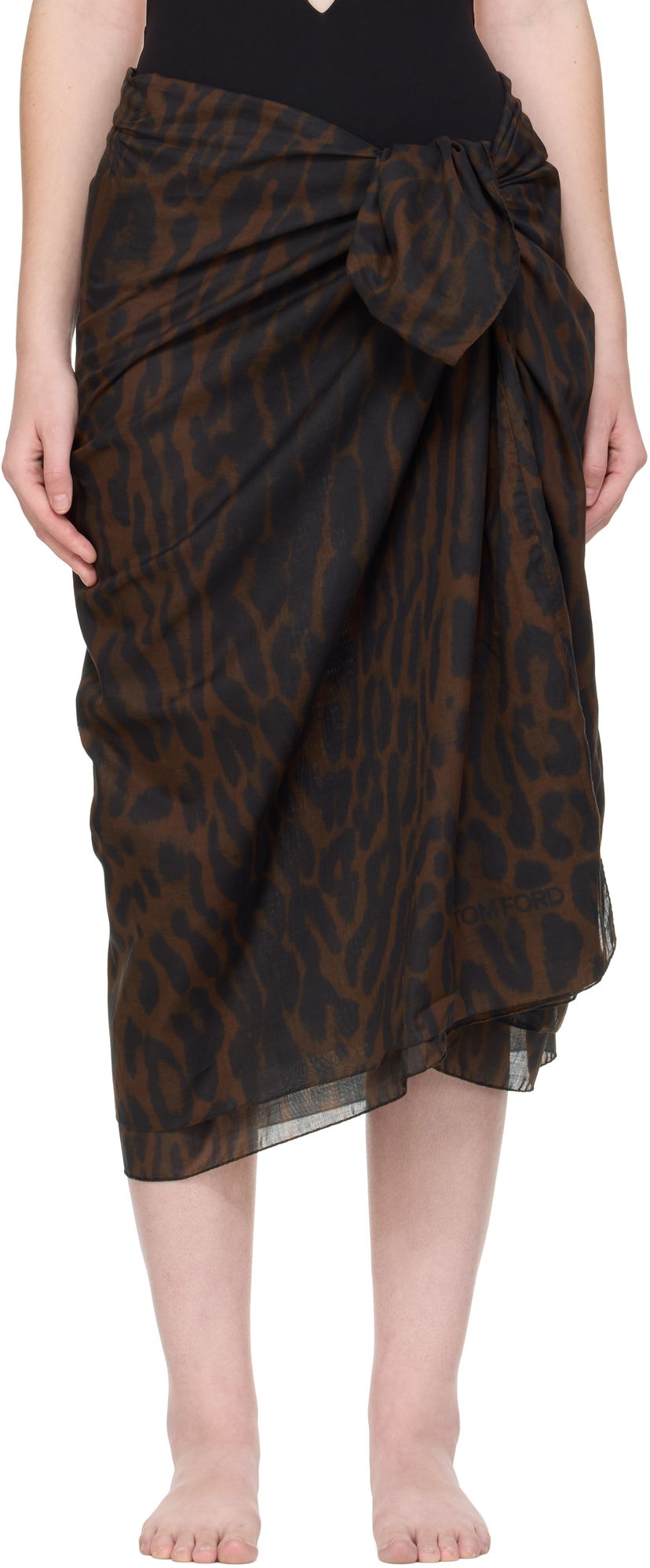 Бански Tom Ford Tom Ford Pareo Wrap Cover-Up Skirt Кафяво | PAR001-FAP244