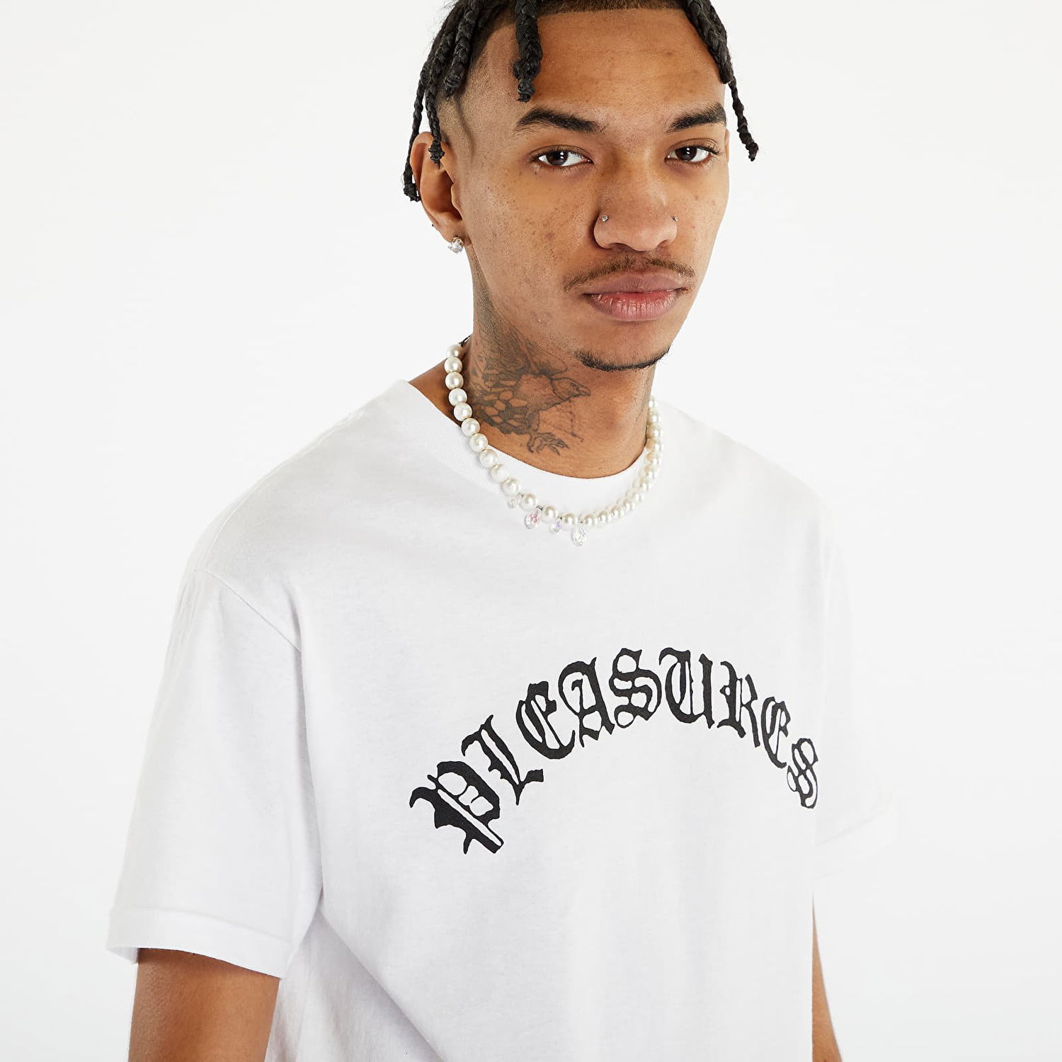 Тениска Pleasures Old E Logo T-Shirt Черно | P23SP063 WHITE, 1