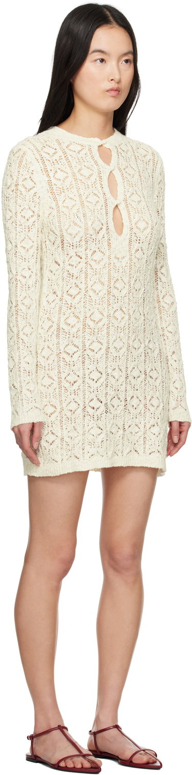 Pокля Loulou de Saison Loulou de Saison Evan Knit Minidress Бяло | EVAN, 1