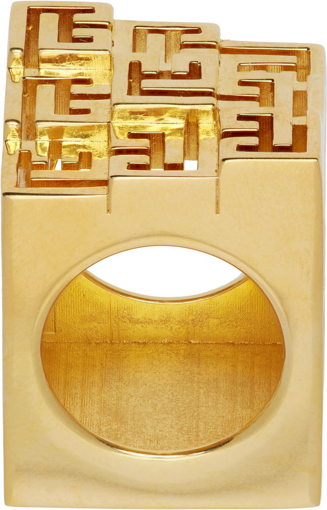 Chunky Geometric 3D Multi 'PB' Ring