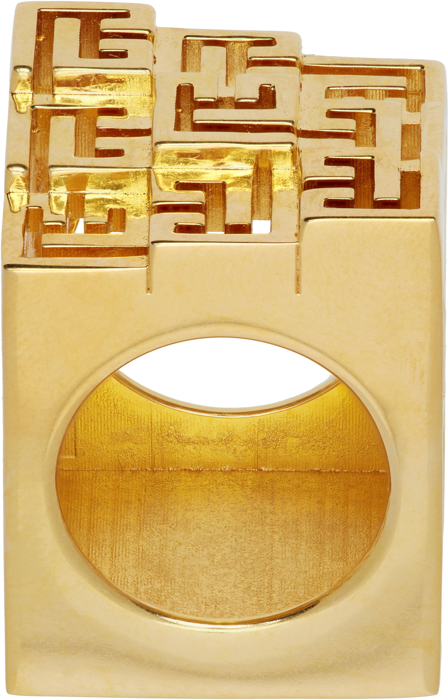 Пръстен Balmain Chunky Geometric 3D Multi 'PB' Ring Жълто | GN1XR582MBRA, 0