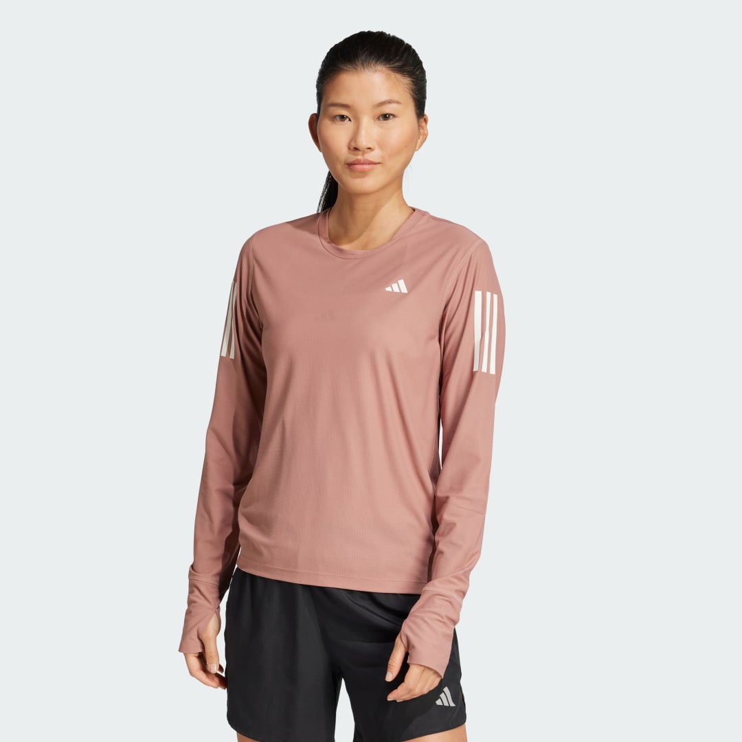 Тениска adidas Performance Long Sleeve Running Shirt Розово | JC7225, 0