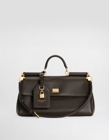 Дамска чанта Dolce & Gabbana Dolce & Gabbana My Sicily Leather Handbag Кафяво | BB7782B732180076, 1