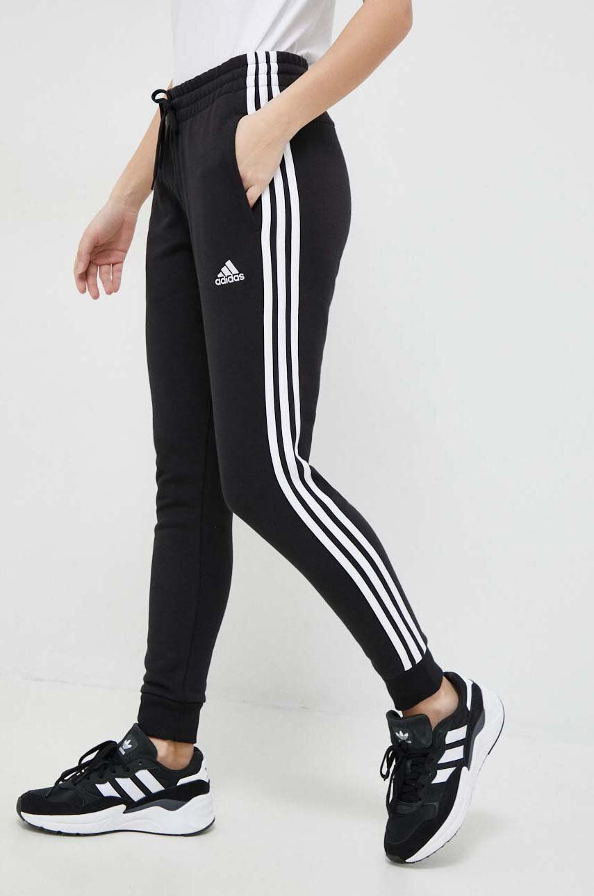 Спортни панталони adidas Performance Essentials 3-Stripes French Terry Cuffed Черно | IC8770, 0