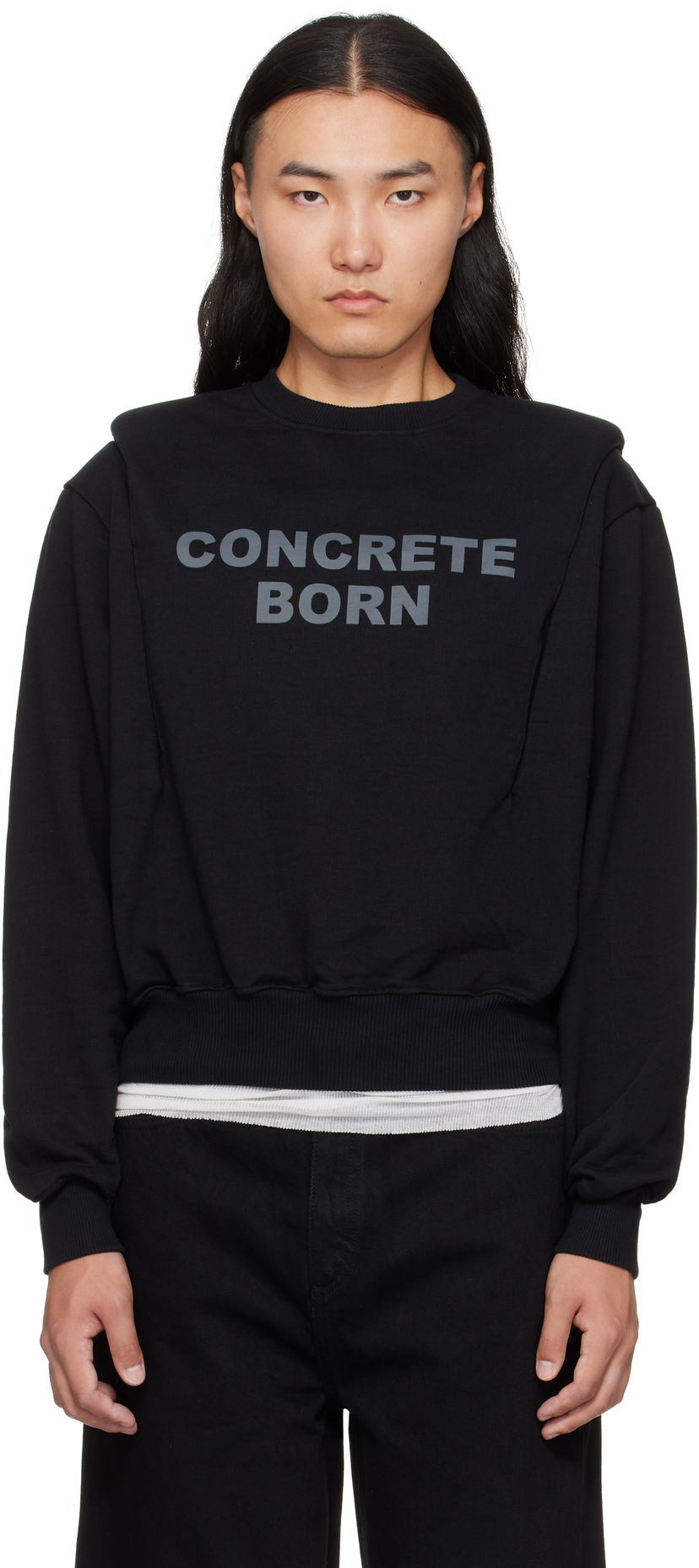 Суитчър Han Kjøbenhavn Han Kjobenhavn Collared Crewneck Sweatshirt Черно | M-134680