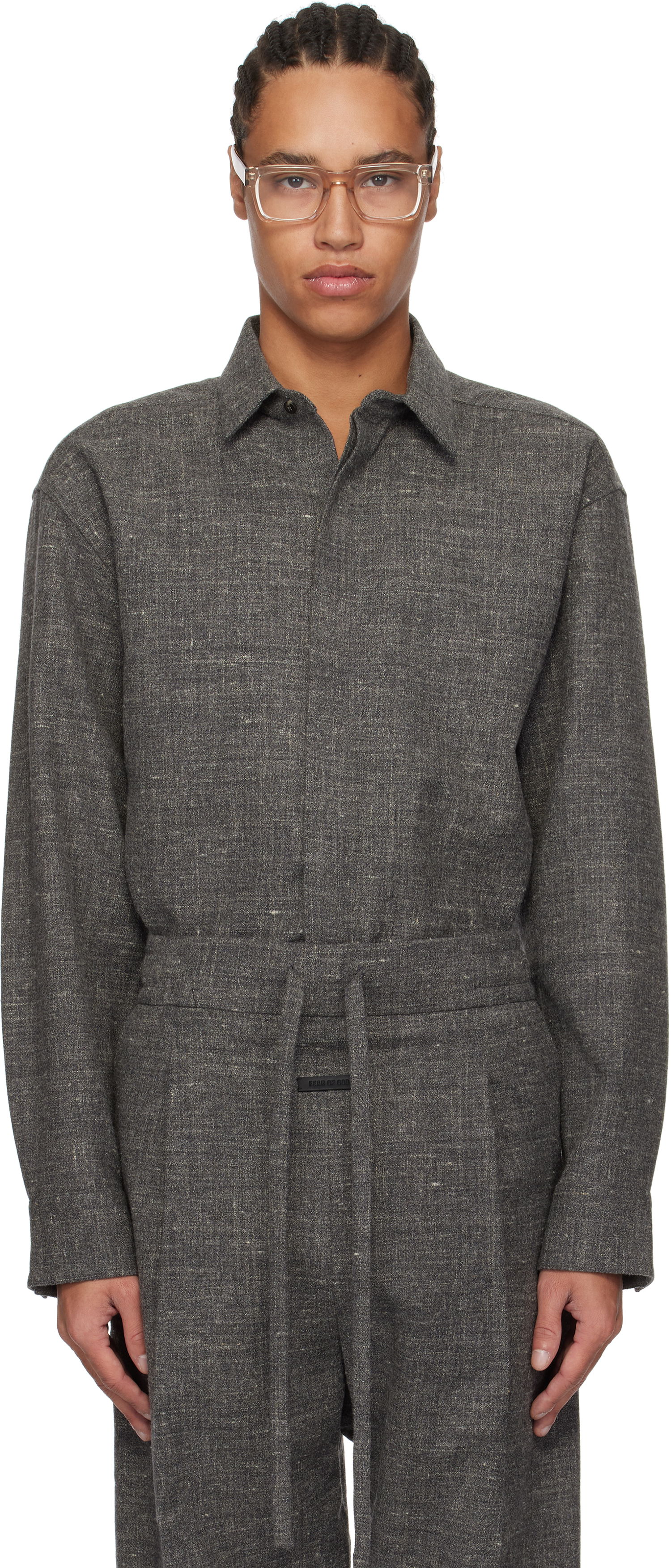 Комбинезон Fear of God Fear of God Button Up Tie-Waist Shirt Сиво | FGE250-501CWL, 0