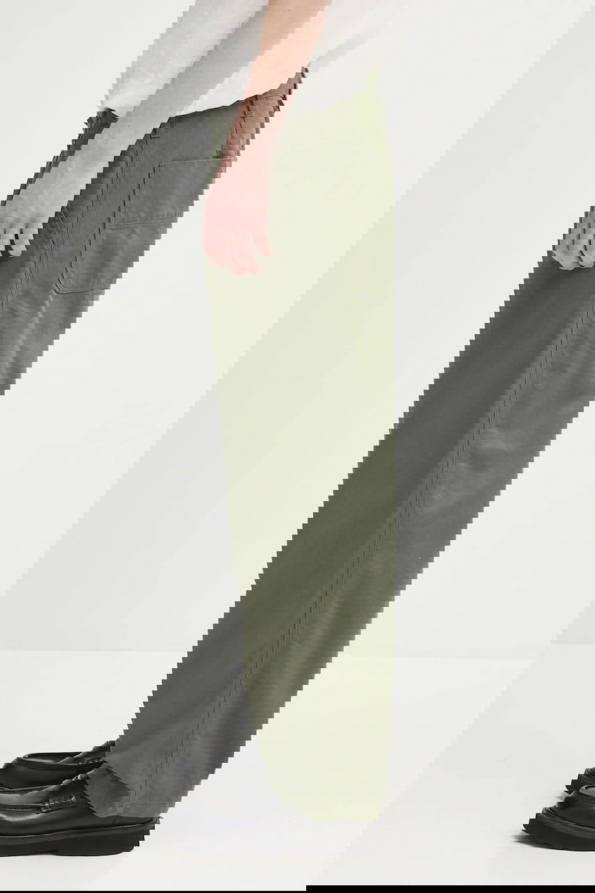 Панталони Carhartt WIP Albert Pant Pleated Wide-Leg Chinos Зелено | I034804.66702, 1