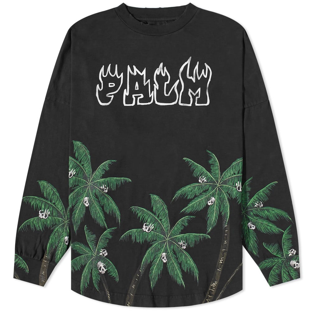 Тениска Palm Angels Palms and Skulls Tee Черно | PMAB001S23JER0021055, 0