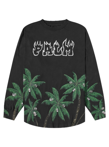 Тениска Palm Angels Palms and Skulls Tee Черно | PMAB001S23JER0021055