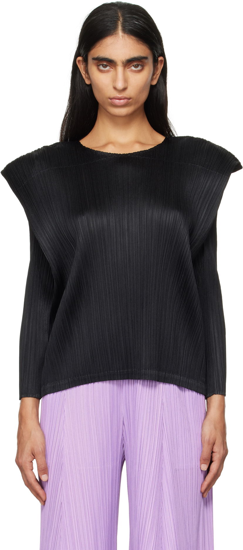 Тениска Pleats Please Issey Miyake Top Черно | PP48JK131