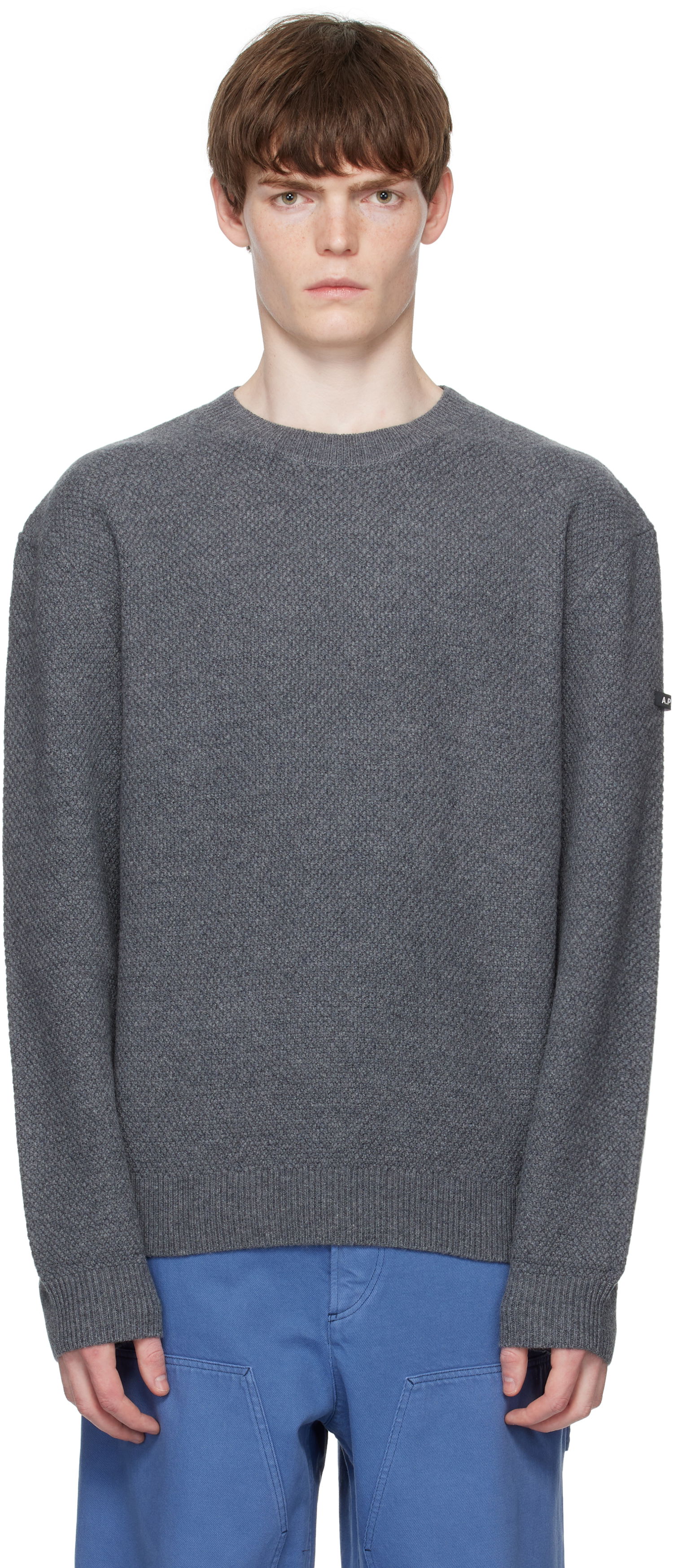 Пуловер A.P.C. A.P.C. Thomas Knit Sweater Сиво | WVBCZ-H23434, 0
