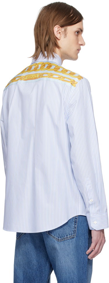Риза Versace Versace Striped Poplin Shirt Синьо | 1016210_1A13450, 2