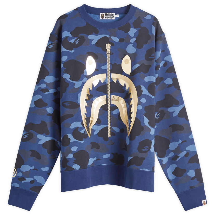 Суитчър BAPE A Bathing Ape Colour Camo Shark Crew Sweat Тъмно синьо | 001SWK301003M-NVY