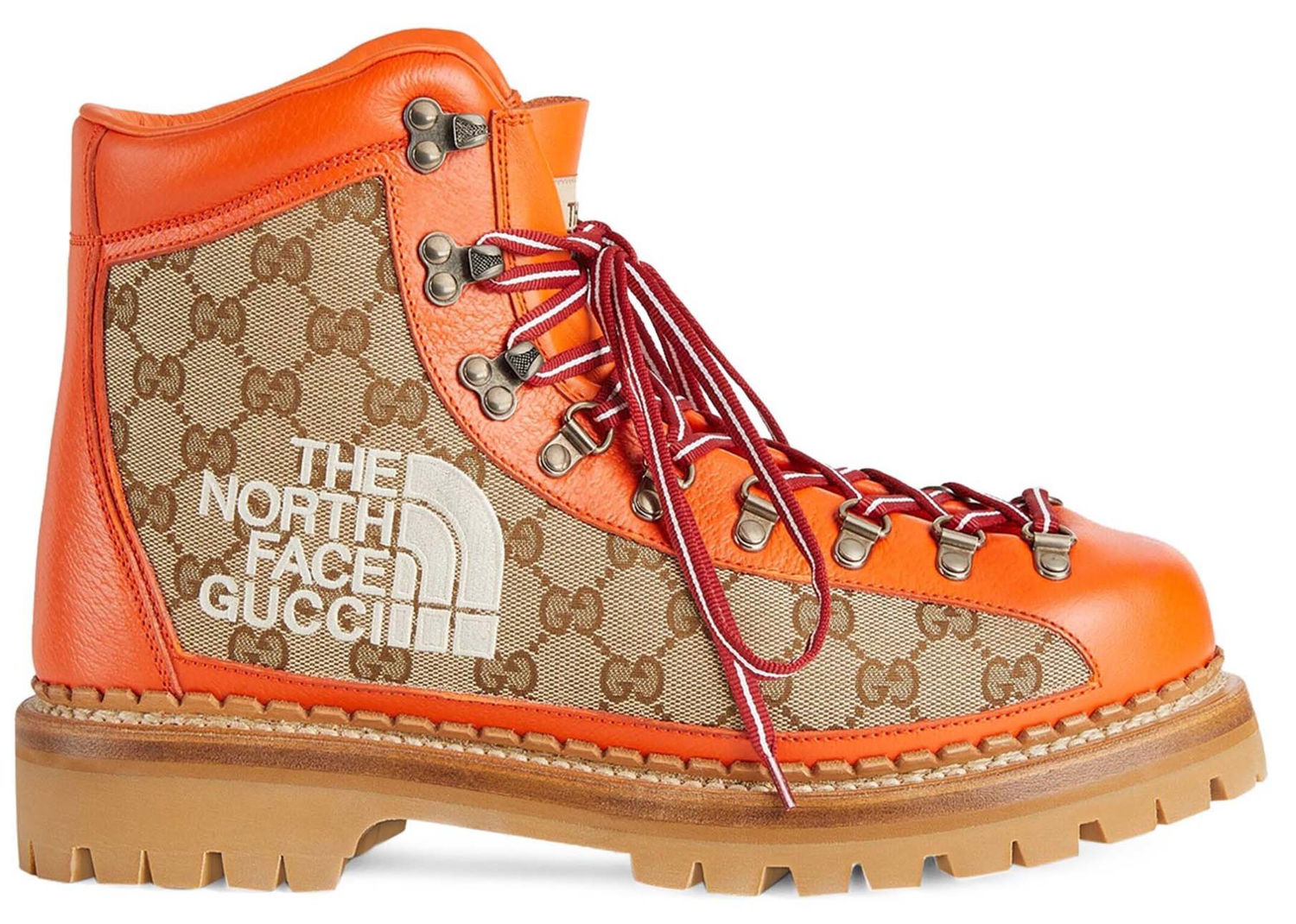 Кецове и обувки Gucci The North Face x Canvas Leather Boot Beige Orange W Бежово | 679927 18A40 7570, 0
