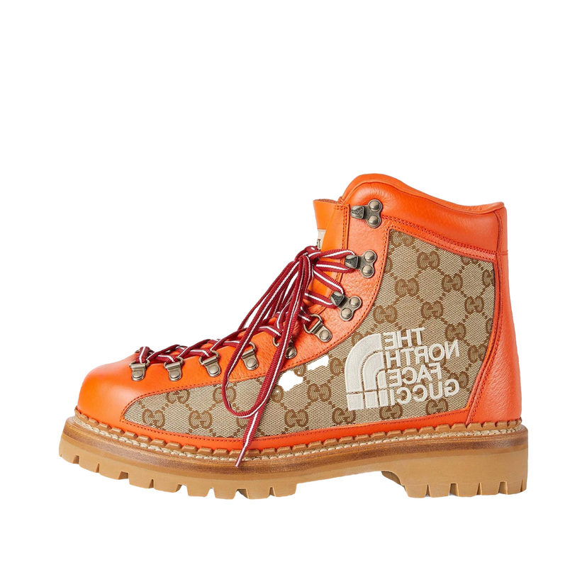 Кецове и обувки Gucci The North Face x Canvas Leather Boot Beige Orange W Бежово | 679927 18A40 7570