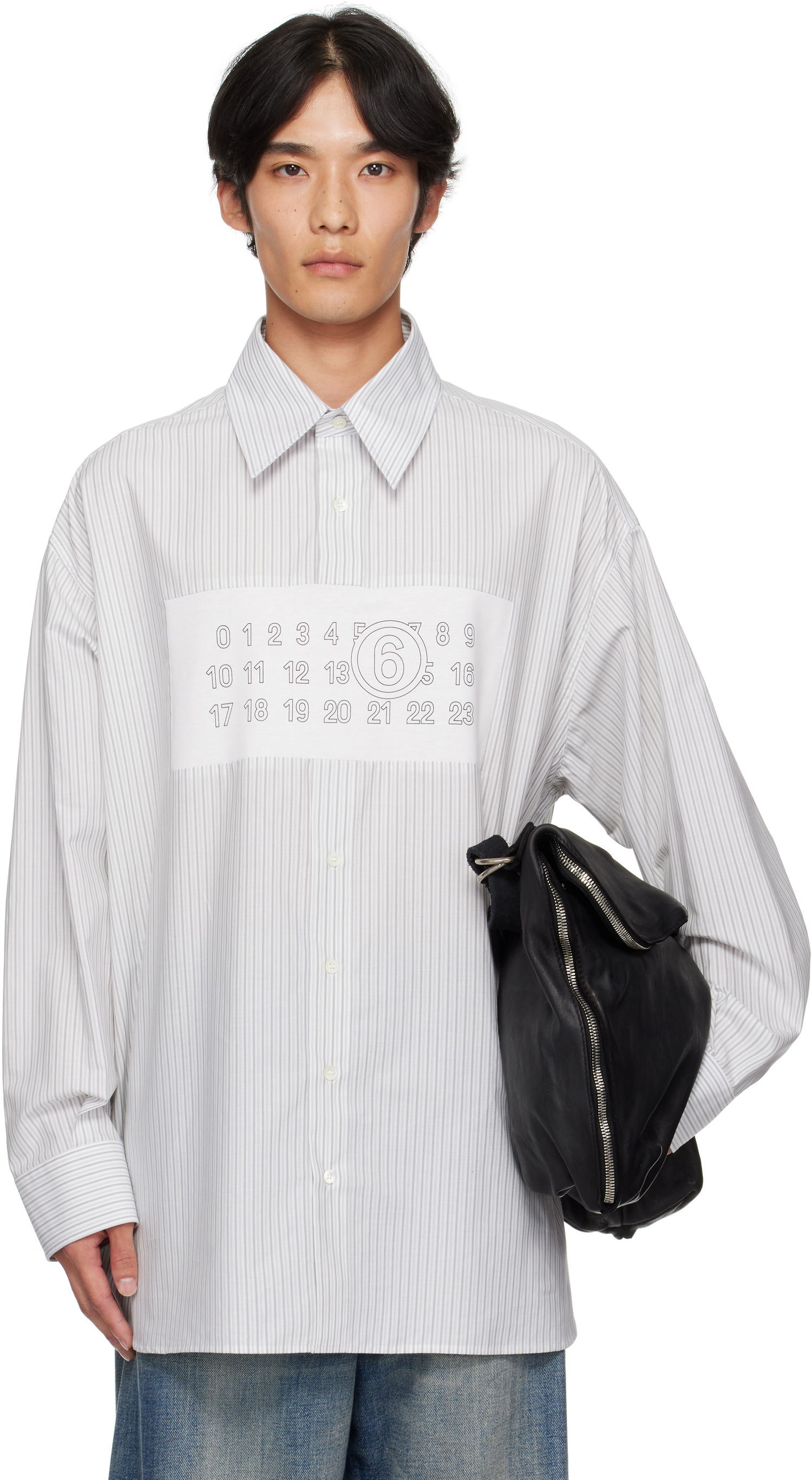 Риза Maison Margiela MM6 Maison Margiela Striped Long Sleeve Shirt Бяло | SH0NH0014 M35474, 0