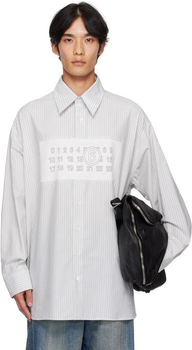 Риза Maison Margiela MM6 Maison Margiela Striped Long Sleeve Shirt Бяло | SH0NH0014 M35474, 0