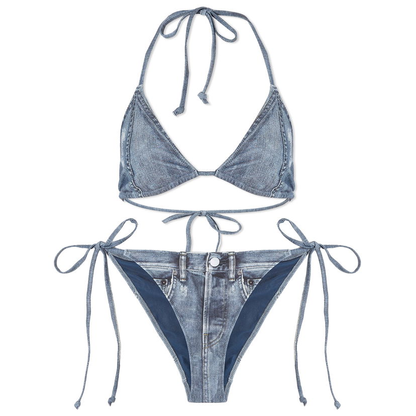 Бански Acne Studios Denim Print Bikini Синьо | AJ0013-822