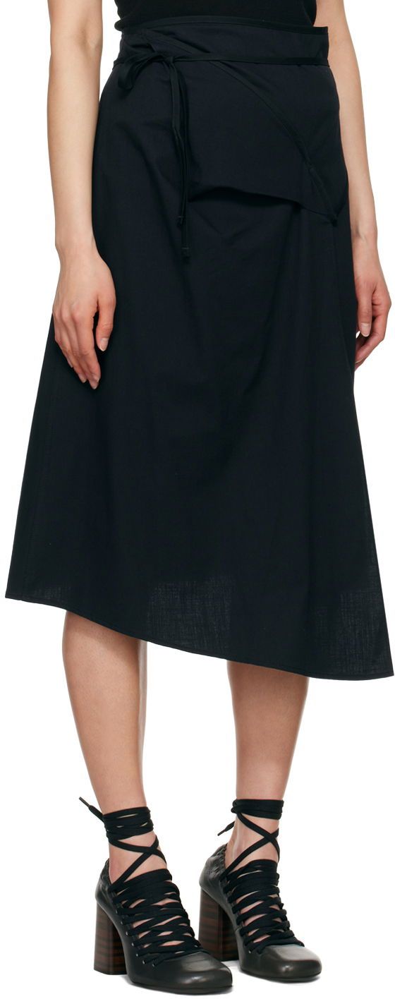 Пола LEMAIRE Asymmetrical Tied Midi Skirt Черно | SK1022 LF1253, 1