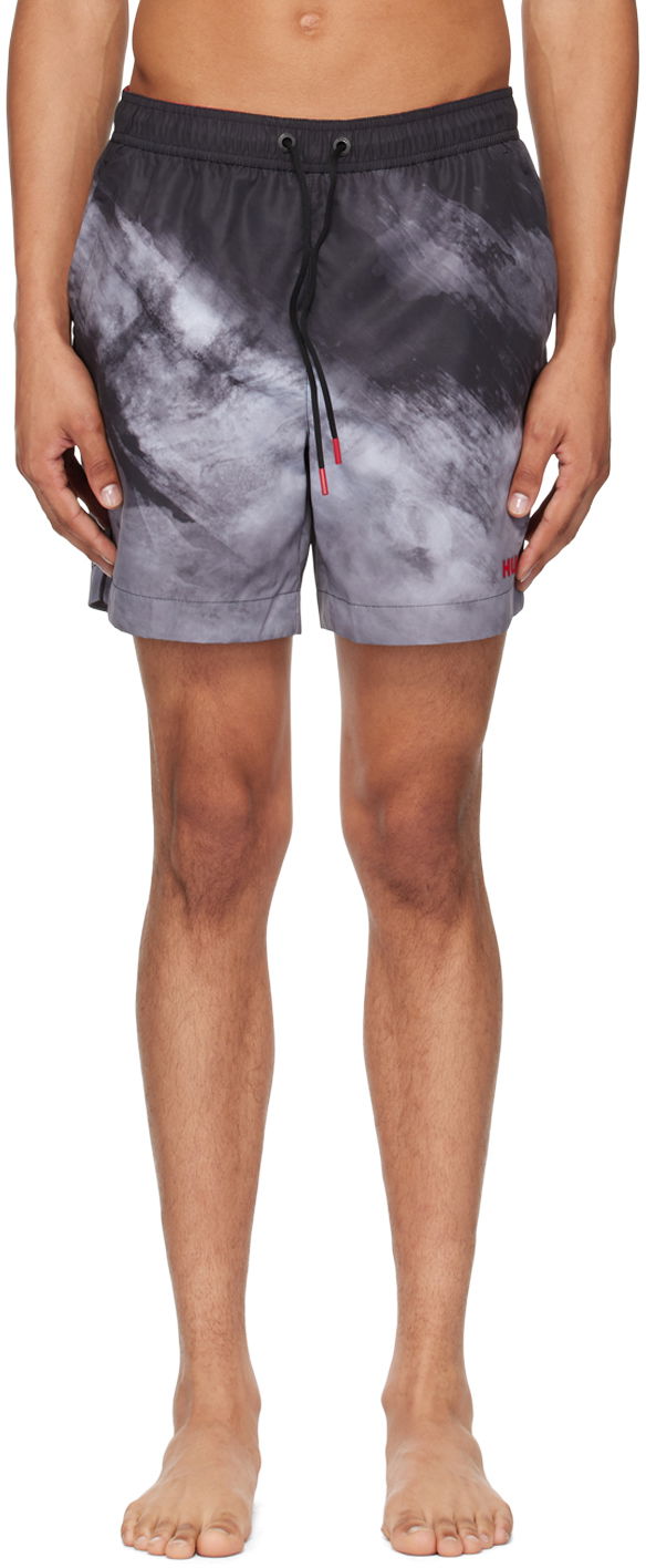 Hugo Gray Printed Swim Shorts