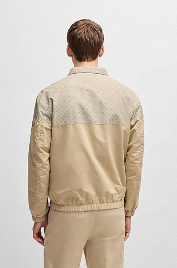 Ветровка BOSS Monogram Water-Repellent Jacket Бежово | 50539691, 1