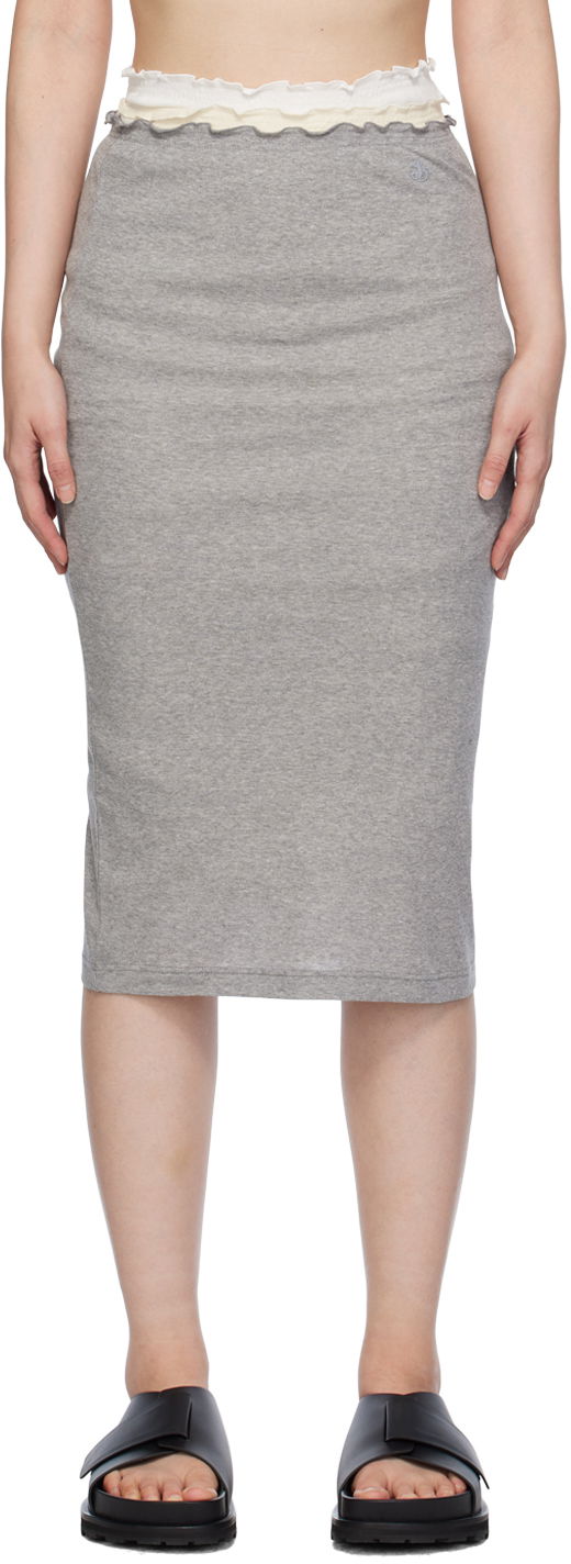 Пола Jil Sander Layered Midi Skirt Сиво | J40FV0105_JTN357