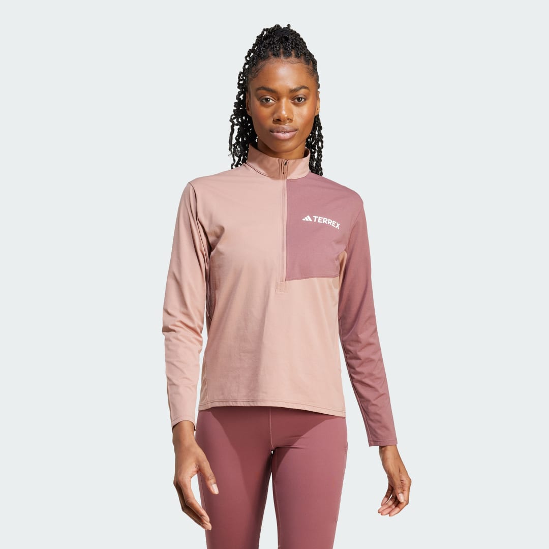 Суитчър adidas Performance Terrex Multi Climacool 1/2 Zip Long-Sleeve Top Розово | JE0363, 0