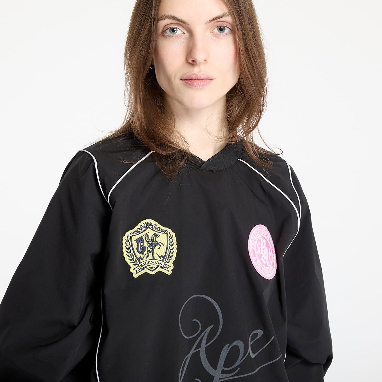 Суитчър BAPE A BATHING APE Multi Logo Relaxed Fit Pullover Черно | 001SWL301317MBLK, 1