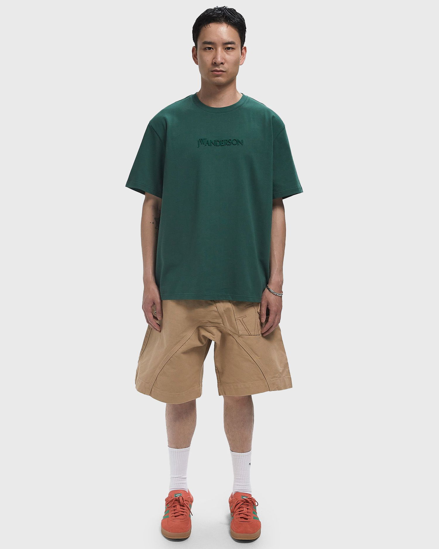 Тениска JW Anderson JW Anderson Logo Embroidery T-Shirt Зелено | JT0258-PG1510-591, 1