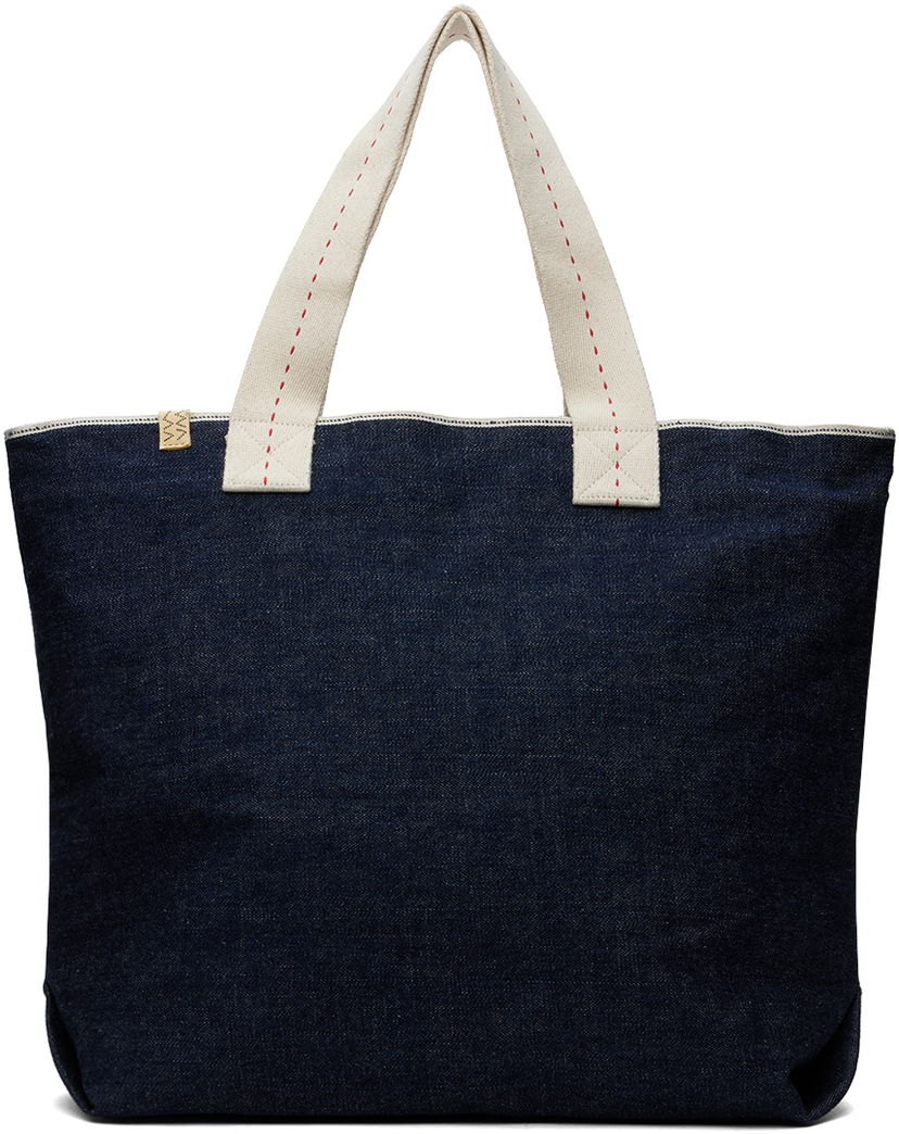 Голяма пазарска чанта visvim Large Comber Denim Tote Bag Синьо | 124103003033