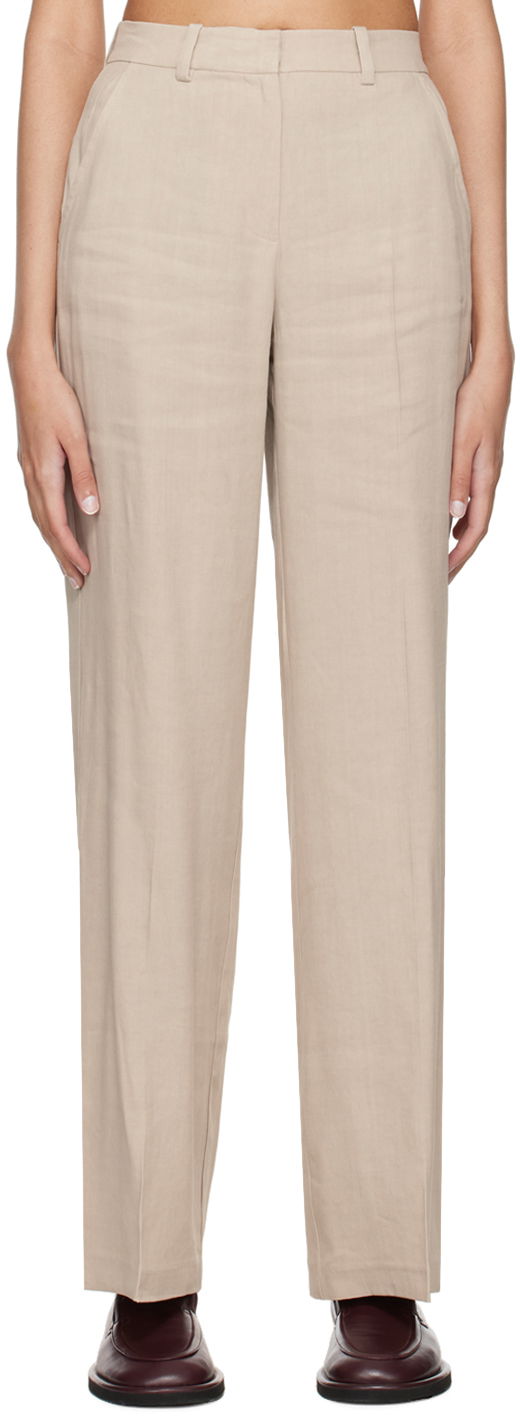 Панталони Anine Bing Kline Straight Leg Trousers Бежово | A-03-3344-SDA26, 0