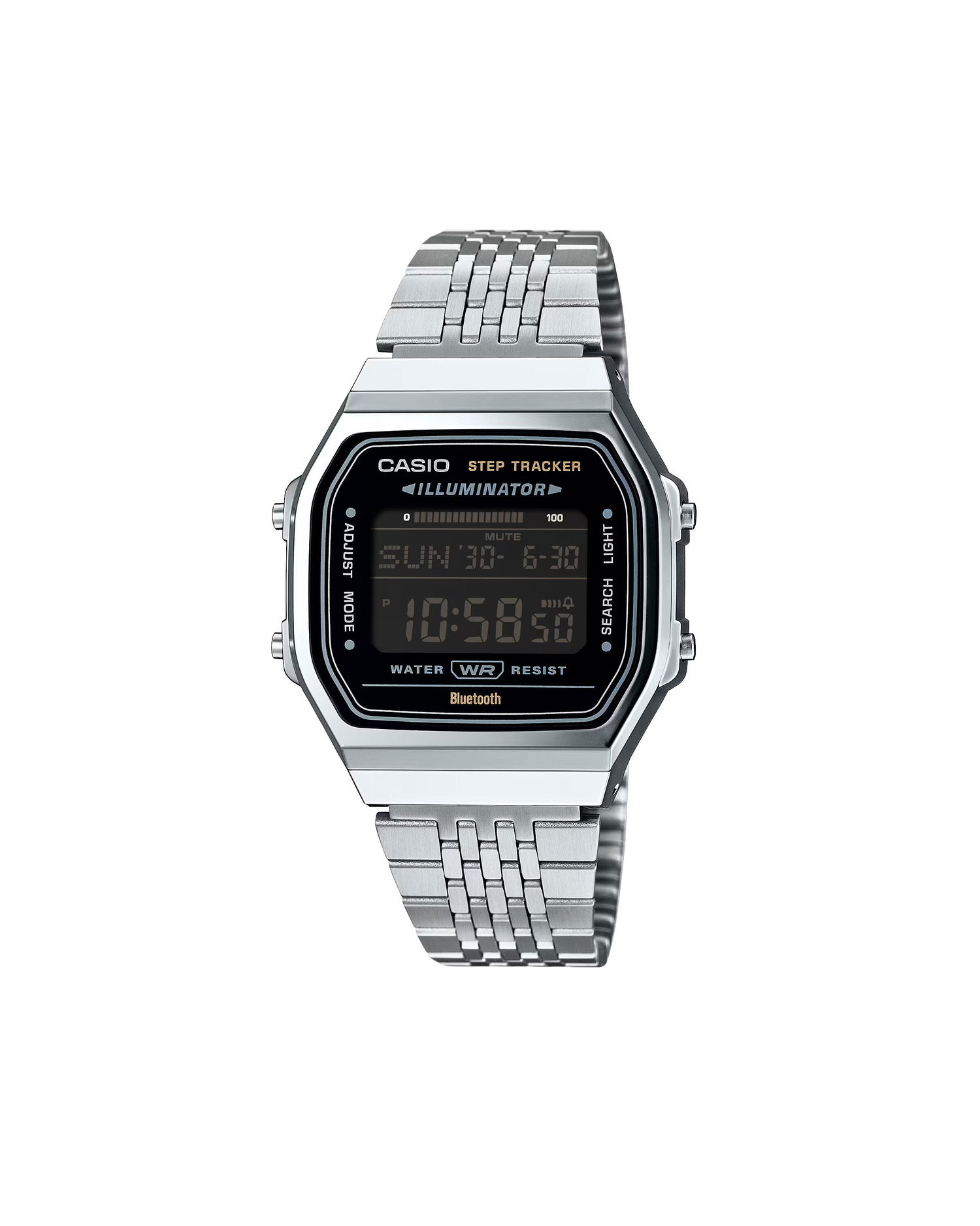 Часовник CASIO Digital Step Tracker Illuminator Bluetooth Water Resistant Watch Металик | ABL-100WE-1BEF, 0