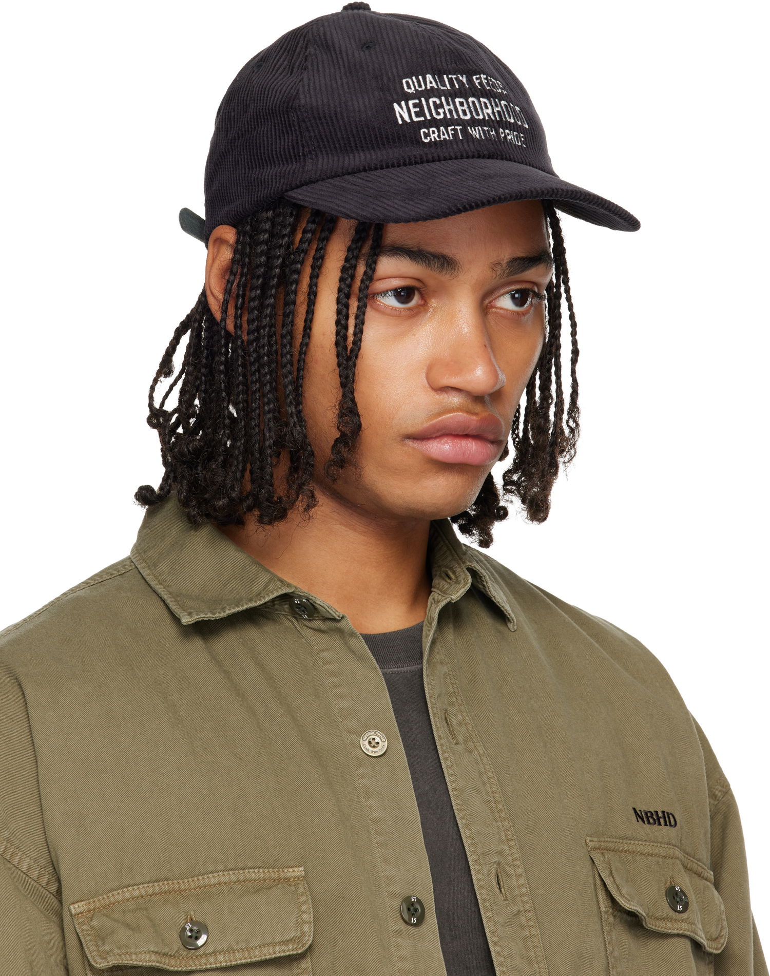 Шапка с козирка Neighborhood Neighborhood Corduroy Dad Cap Черно | 252YGNH-HT02, 1