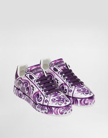 Кецове и обувки Dolce & Gabbana Dolce & Gabbana Portofino Light Strobel Majolica Print Лилаво | CK2330AI396I03TN, 1