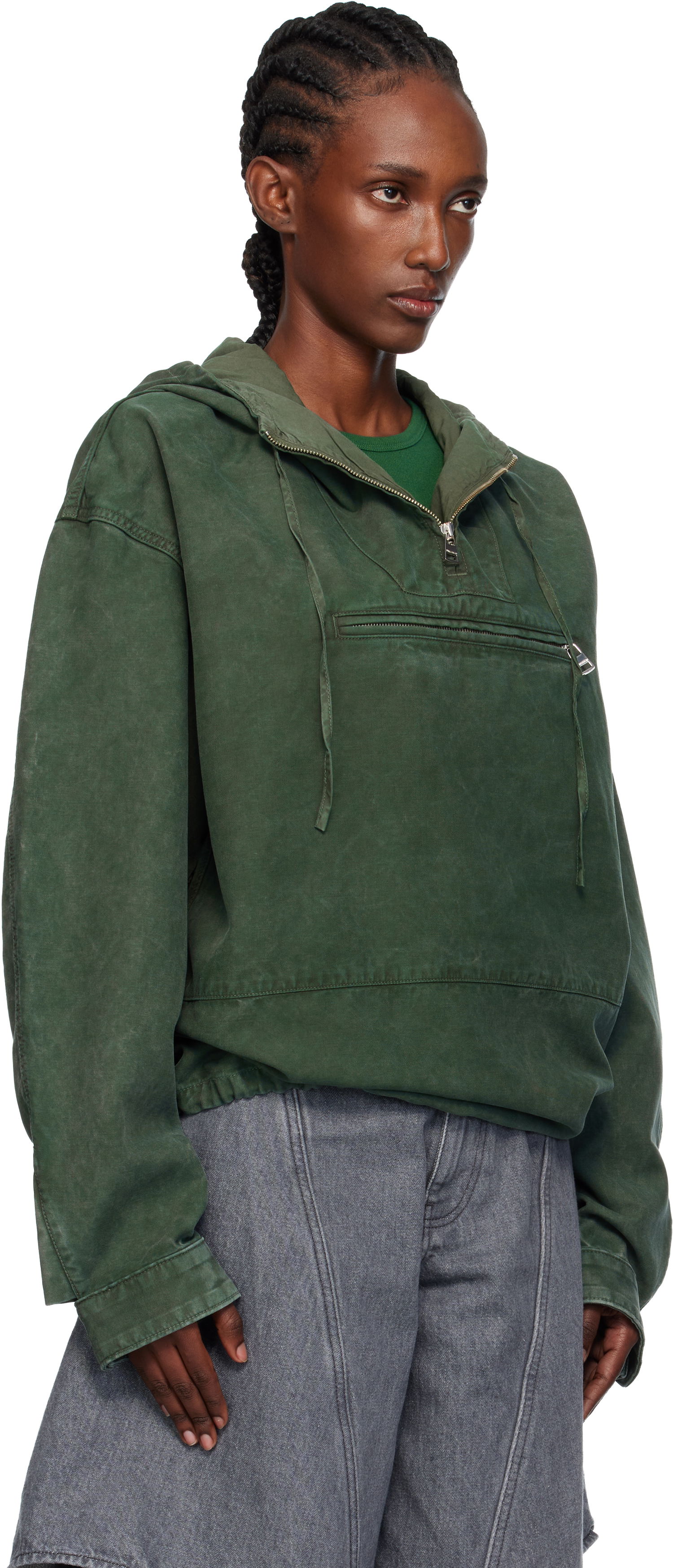 Яке JW Anderson JW Anderson Garment Dye Anorak Зелено | JK0416-PG1600, 1
