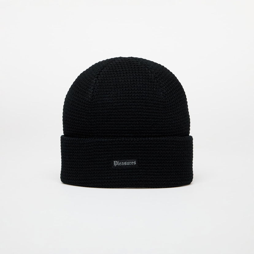 Шапка Pleasures Waffle Knit Beanie Черно | P24W056 BLACK