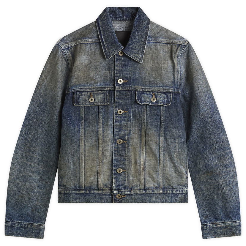 Яке Rick Owens Rick Owens DRKSHDW Denim Trucker Jacket Синьо | DL02E2788-HVWJP-186