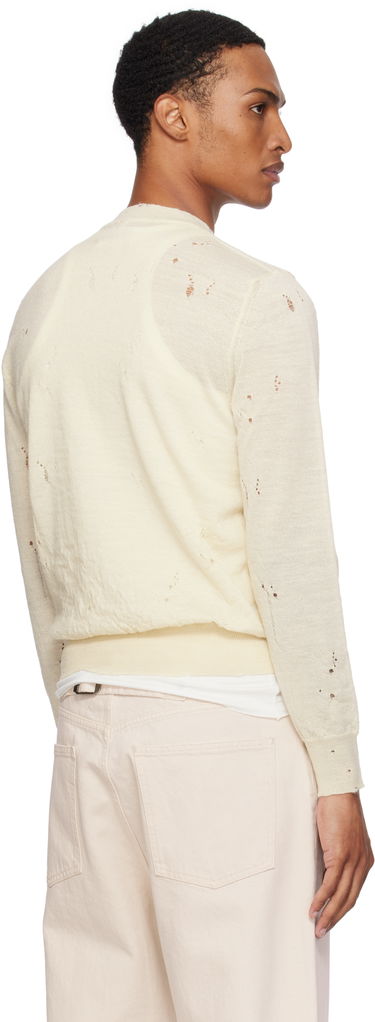 Пуловер Maison Margiela MM6 Maison Margiela Distressed Wool Sweater Бяло | SH0HL0033 M13134, 2
