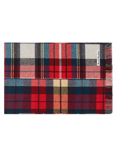 Шал Acne Studios Vorata Patchwork Tartan Scarf Червено | CA0278-DI9