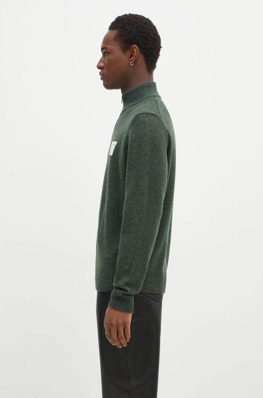 Пуловер WOOD WOOD Wood Wood Blu AA CS Halfzip Lightweight Sweater Зелено | 10325502.4159, 1