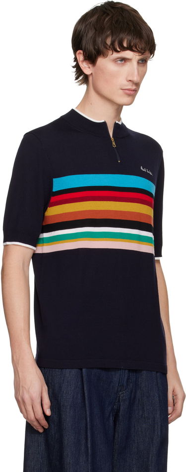 Тениска Paul Smith Signature Stripe Merino Wool Cycle T-shirt Тъмно синьо | M1R-528Z-T02882-49, 1