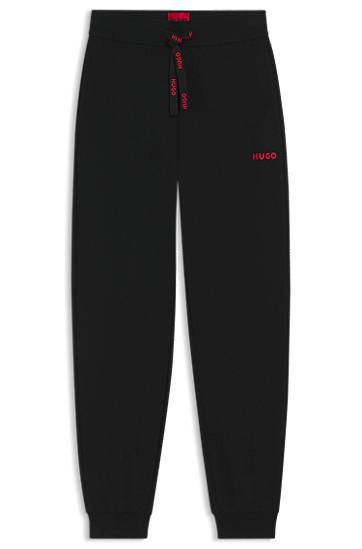 Комплект BOSS Cotton-blend Tracksuit Bottoms with Embellished Drawstring and Leg Detail Черно | 50556326