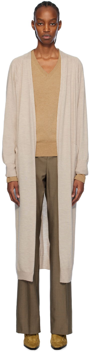 Пуловер Max Mara Max Mara Katanga Longline Cardigan Бежово | 2411341071600