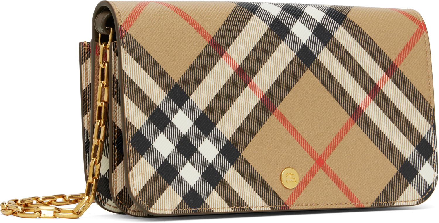 Чанта през рамо Burberry Burberry Chain Strap Wallet Бежово | 8095123, 1